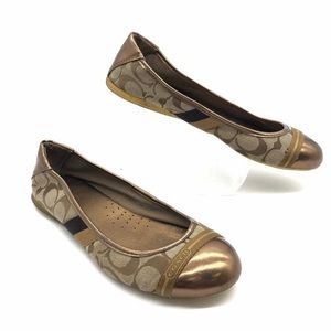 Coach Women’s Carie Khaki/Bronze Flats